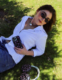 Black and Pink Floral iPhone Case