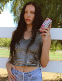 Pink Floral Stud iPhone Case