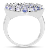 3.96 Carat Genuine Tanzanite .925 Sterling Silver Ring