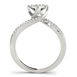 14k White Gold Spiral Design Pronged Diamond Engagement Ring (1 1/8 cttw)