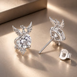925 Sterling Silver White Gold Plated 1.4x0.9cm Pavé CZ Earrings for Women