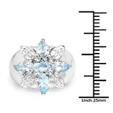 2.92 Carat Genuine Blue Topaz .925 Sterling Silver Ring