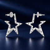 925 Sterling Silver White Gold Plated 2.3 cm Copper Earrings for Women