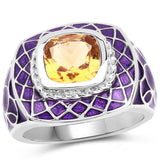 2.00 Carat Genuine Citrine .925 Sterling Silver Ring