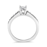 14K White Gold Diamond 1/2 Cttw Princess Cut Diamond Engagement Ring (G-H Color, VS2-SI1 Clarity) - Size 7