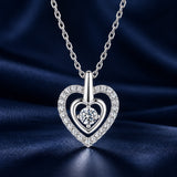 925 Sterling Silver White Gold Plated Moissanite 40+5cm Pavé CZ Necklace for Women
