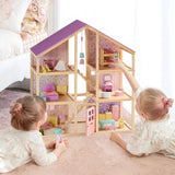Tiny Land® Sweetwood Unicorn Dollhouse & Wooden Dollhouse Dolls
