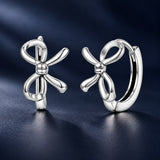 925 Sterling Silver White Gold Plated 1.1 x 0.85 cm Hoop Earrings for Women