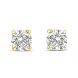 14K White Gold 1.0 Cttw Round Brilliant Cut Lab Grown White Diamond 4-Prong Classic Solitaire Stud Earrings (F-G Color, VS1-VS2 Clarity)