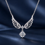 925 Sterling Silver White Gold Plated Moissanite 40+5cm Pavé CZ Pendant Necklace for Women