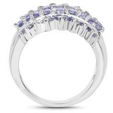 2.35 Carat Genuine Tanzanite .925 Sterling Silver Ring