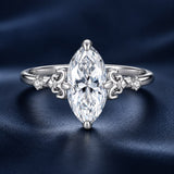 925 Sterling Silver White Gold Plated Moissanite Size 6 Ring for Women
