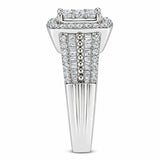 10K White Gold Diamond Cluster Ring (1 Cttw, H-I Color, I1-I2 Clarity) - Size 6-3/4