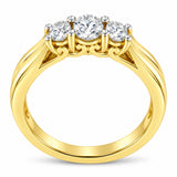 10K Yellow Gold Three-stone Diamond Ring (0.50 cttw, J-K Color, I2-I3 Clarity)