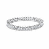 14K White Gold 1.0 Cttw Princess Diamond Eternity Band Ring