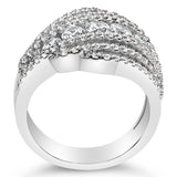 .925 Sterling Silver 2.00 Cttw Lab Grown Diamond Cluster Band Ring