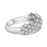 .925 Sterling Silver 2.0 cttw Lab Grown Diamond Scattered Band Ring (F-G Color, VS1-VS2 Clarity) - Ring Size 7