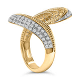 14K Yellow Gold Plated Silver 5/8 Cttw Diamond Bypass Ring Band