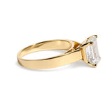 IGI Certified 14K Yellow Gold 2 Cttw Emerald-Cut Lab-Grown Diamond Wide Band Engagement Ring