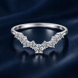 925 Sterling Silver White Gold Plated Moissanite Size 6 Ring for Women