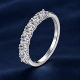 925 Sterling Silver White Gold Plated 0.1ct Moissanite Size 6 Ring for Women
