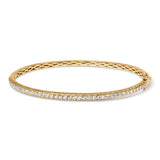 14K Rose Gold 1.00 Cttw Half Eternity Diamond Bangle Bracelet (G-H Color, SI2-I1 Clarity) - 7" Inches