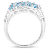 1.50 Carat Genuine Swiss Blue Topaz .925 Sterling Silver Ring
