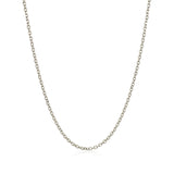 18k White Gold Diamond Cut Cable Link Chain (1.40 mm)