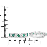 1.08 Carat Genuine Emerald and White Topaz .925 Sterling Silver Earrings