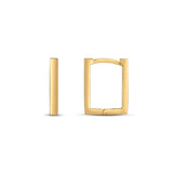 14k Yellow Gold Rectangle Huggie Hoops