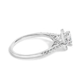 14K White Gold 1.00 Cttw Lab-Grown Diamond Oval Shaped Halo Engagement Ring (F-G Color, VS1-VS2 Clarity) - Ring Size 7