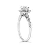 14K White Gold 1.00 Cttw Lab-Grown Diamond Oval Shaped Halo Engagement Ring (F-G Color, VS1-VS2 Clarity) - Ring Size 7