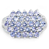 2.03 Carat Genuine Tanzanite .925 Sterling Silver Ring