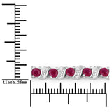 1.25 Carat Genuine Ruby and White Topaz .925 Sterling Silver Bracelet