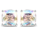 4.20cttw Crystal Rainbow Mystic Quartz .925 Sterling Silver Earrings