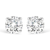 14K White Gold 1.00 Cttw Round Brilliant-Cut Near Colorless Diamond Classic 4-Prong Stud Earrings (H-I Color, I1-I2 Clarity)