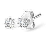 14K White Gold 1/2 Cttw Round Lab Grown Diamond Solitaire Stud Earrings