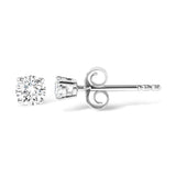 14K White Gold 1/3 Cttw Round Brilliant-Cut Near Colorless Diamond Classic 4-Prong Stud Earrings (J-K Color, I1-I2 Clarity)