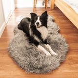 PupRug by Paw.com® Faux Fur Orthopedic Dog Bed - Curve Charcoal Grey