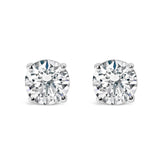 IGI Certified 14K White Gold 1 1/2 Cttw Round Diamond Solitaire Stud Earrings with Screwbacks (G-H Color, I1-I2 Clarity)