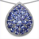 4.16 Carat Genuine Tanzanite .925 Sterling Silver Pendant