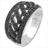 0.54 Carat Genuine Black Diamond .925 Sterling Silver Ring