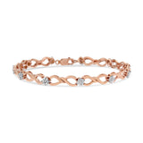 10K Rose Gold Plated .925 Sterling Silver 1/2 Cttw Diamond Infinity Link Tennis Bracelet (H-I Color, I2-I3 Clarity) -7â€