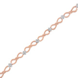 10K Rose Gold Plated .925 Sterling Silver 1/2 Cttw Diamond Infinity Link Tennis Bracelet (H-I Color, I2-I3 Clarity) -7â€