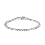 14K White Gold 4.0 Cttw Classic Lab-Grown Diamond Tennis Bracelet (F-G Color, VS2-SI1 Clarity) - 7" Inches