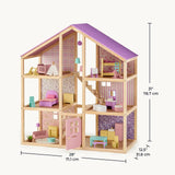 Tiny Land® Sweetwood Unicorn Dollhouse & Wooden Dollhouse Dolls