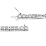 1.16 Carat Genuine White Diamond 14K White Gold Plated .925 Sterling Silver Bracelet