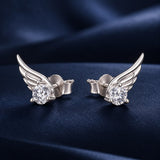 925 Sterling Silver White Gold Plated 0.3ct Moissanite 0.5x1.3cm Earrings for Women