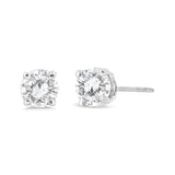 14K White Gold 3/4 Cttw Lab Grown Diamond 4-Prong Classic Stud Earrings (F-G Color, VS2-SI1 Clarity)