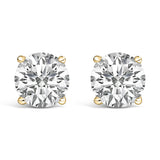 14K White Gold 4.0 Cttw Round Lab Grown Diamond Solitaire Stud Earrings with Screw Backs